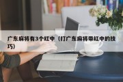 广东麻将有3个红中（打广东麻将带红中的技巧）