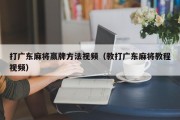 打广东麻将赢牌方法视频（教打广东麻将教程视频）