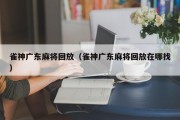 雀神广东麻将回放（雀神广东麻将回放在哪找）